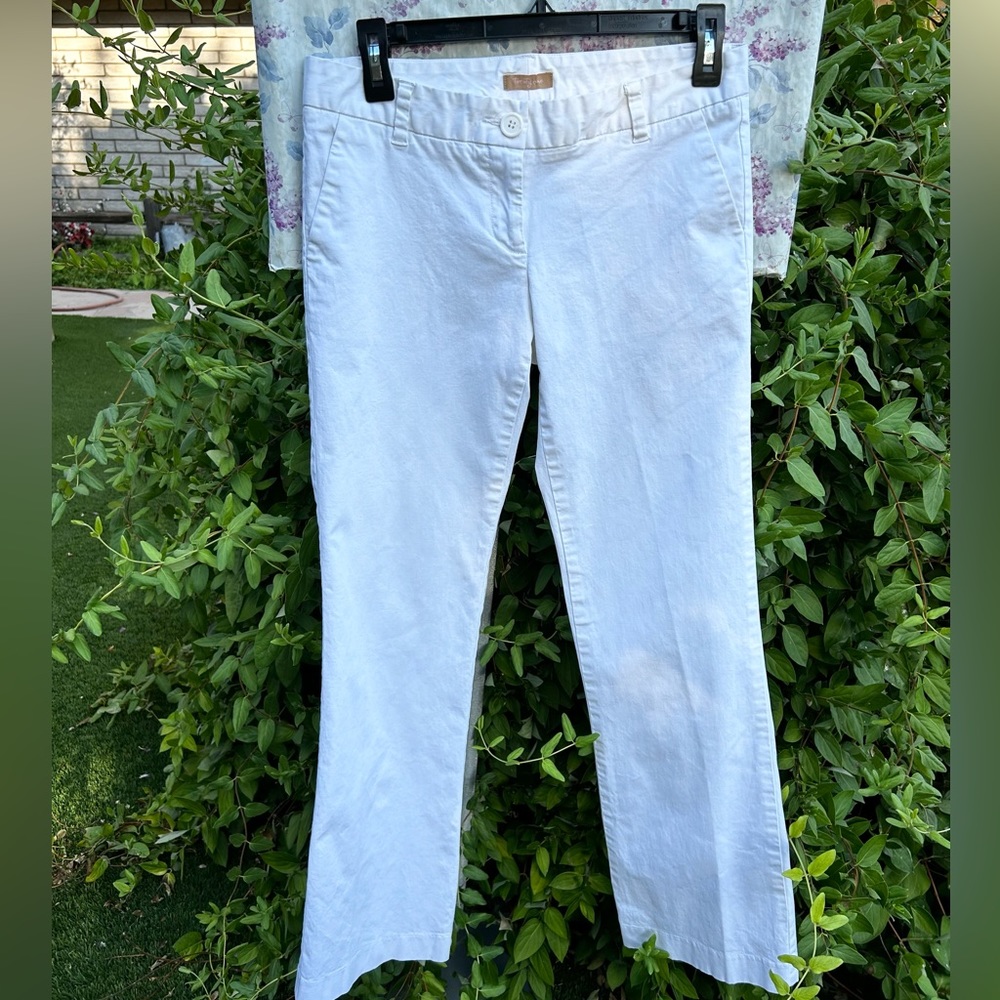 WOMENS MEDIUM TWENTY-ONE WHITE COTTON BLEND FAUX BACK POCKETS PANTS